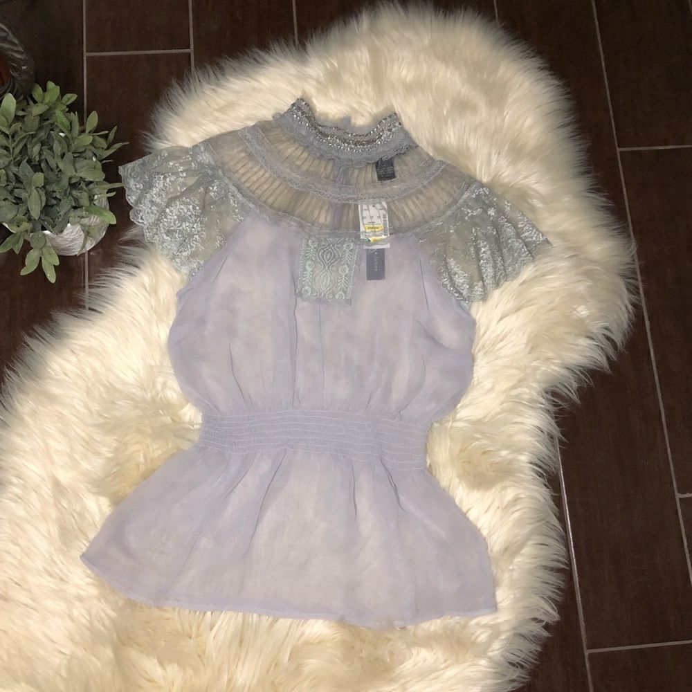Riley+James grey blouse sz Small